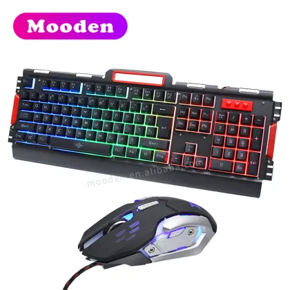 D Gaming Wired Keyboard Mouse Combo Set USB LED Colourful Keyboard Mouse K33 for Gamers