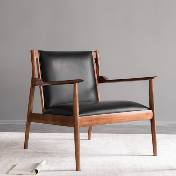 High -End -schwarze Leder langlebige Sessel