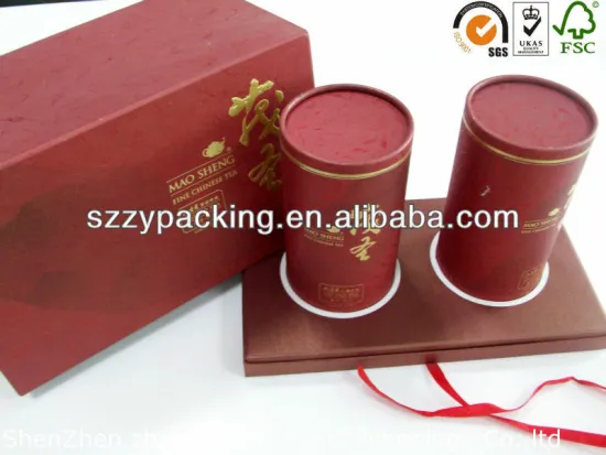 2 tins packed tea packaging box with base tray