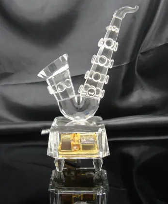 crystal glass piano music box