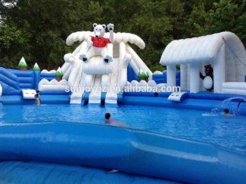 2016 top sale Ice World inflatable bounce castle bouncer and slide combo