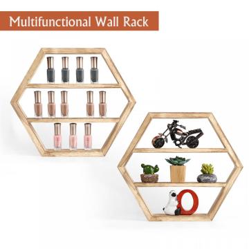 3 pacotes rack de esmalte de madeira montado na parede