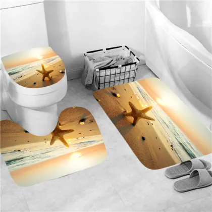 Starfish on The Beach Shower Curtains, Bathroom Curtain Waterproof Fabric-shower-curtain High Quality Bathroom set