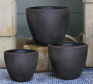 sandstone round large flower pots bronze finish flower container