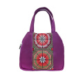 優雅尼龍民族刺繡手提皮包