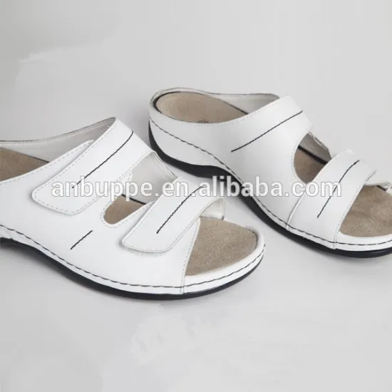 high heel white leather nurse clogs