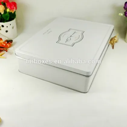 China factory wholesale CMYK print rectangular cookie tin box OEM