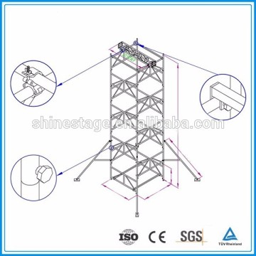 Superior raw material Customised h shape concert lighting movable scaffolding platform