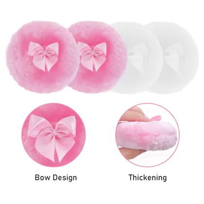 Custom Large Pink Velvet Makeup Puff for Face and Body Powder