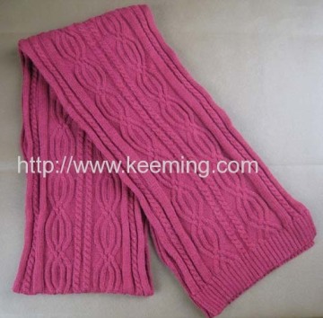Woolen Cable Long Knitted Scarf 