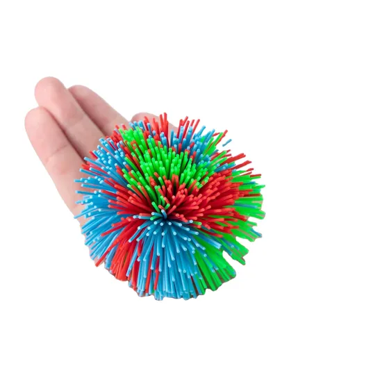 New & Popular Monkey Stringy Silicone Fluffy Juggling Bouncing Koosh Rainbow Pom Ball