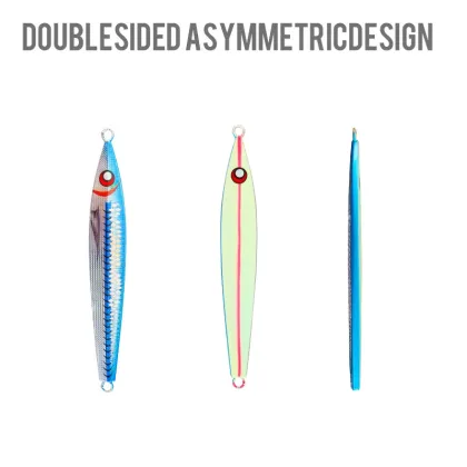 OEM 3D Print Slow Sinking Saltwater Luminous Jigs for Fishing Lures (40g-200g)