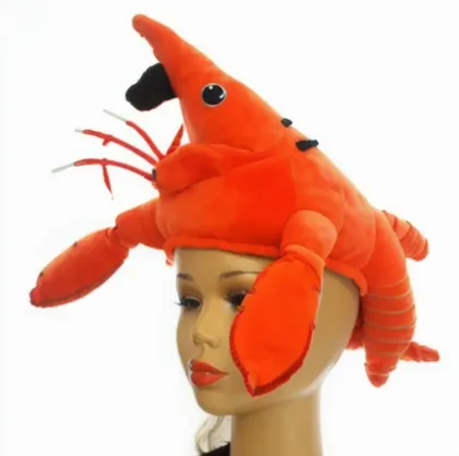 Customized Stuffed Plush Sea Animal Lobster Hat for Parties and Festivals