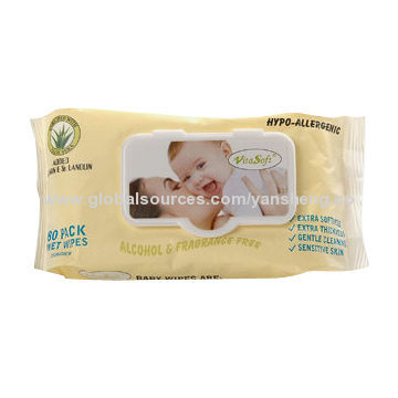Baby Free Sample Wipes, Manufacturer, Made of Rayon and Pure Water, Refills with Aloe Vera