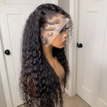 Wholesale Kinky Curly Hd Lace Front Wig Brazilian Virgin Human Hair Transparent Lace Closure Wigs Pre Plucked for black women