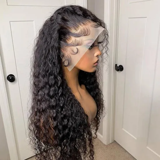Wholesale Kinky Curly Hd Lace Front Wig Brazilian Virgin Human Hair Transparent Lace Closure Wigs Pre Plucked for black women