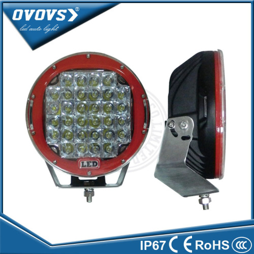 OVOVS round black/red spot work light offroad 9" 96w led driving light for wrangler truck