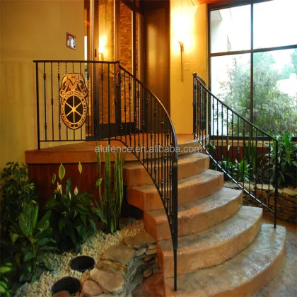 Indoor Outdoor Powder Coated Aluminum Stair Balcony Guardrail Railing