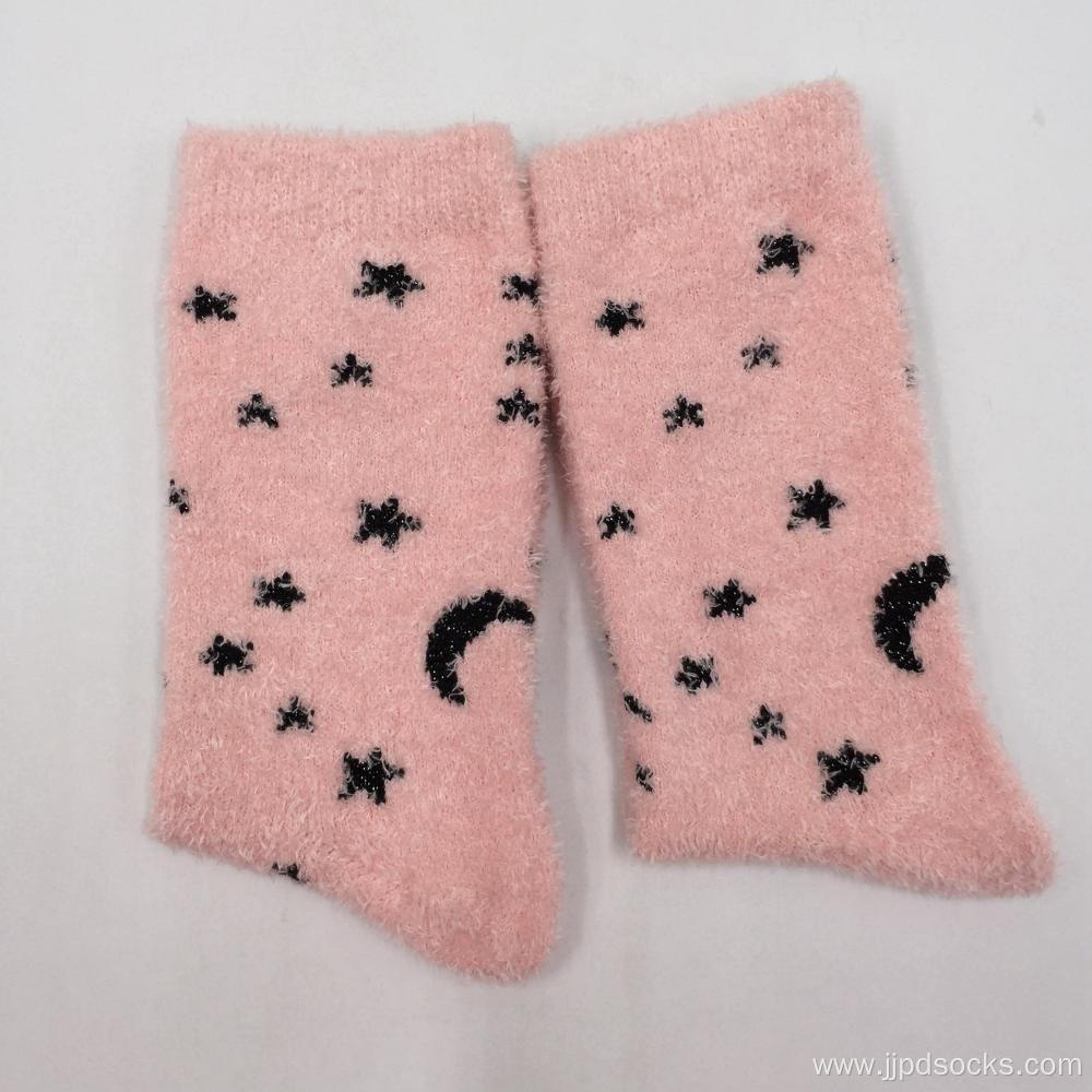 Moon and star with lurex cosy socks