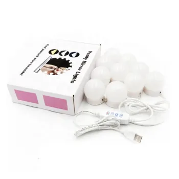 Hollywood LED Makeup Mirror Bulbs - 10 LEDs Vanity Mirror Light with 3M Sticker for Bathroom and Dressing Table