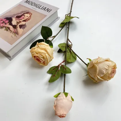 China Snow Mountain Silk Rose Artificial Flowers