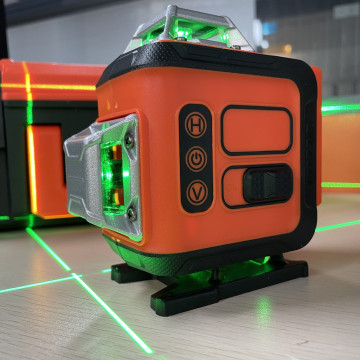 4D 16 Line Self-Leveling Green Beam Laser Level with Magnetic Base and Hard Case