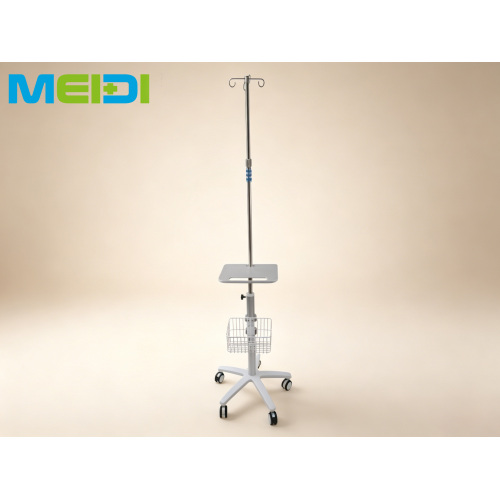 Adjustable Height Medical Trolley For High Flow Nasal Cannula Oxygen Therapy Humidifier Aluminum Alloy Hospital Mobile Cart