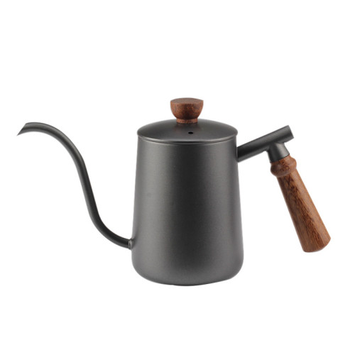 CoffeeShop PaintingBlack Wooden Handle PourOver CoffeeKettle