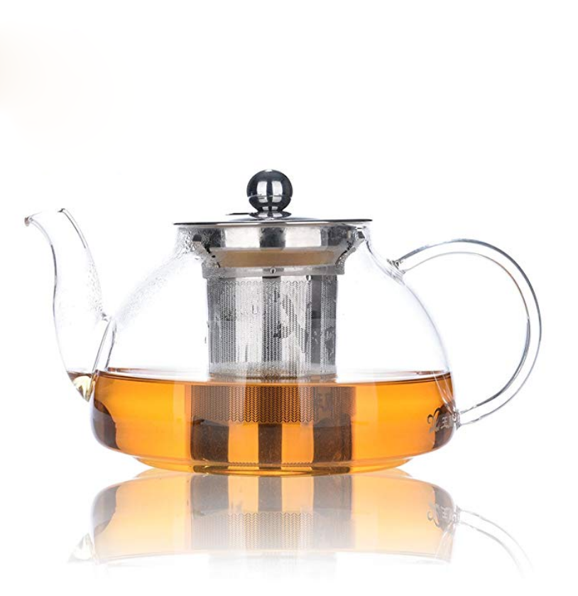 مخصص مقاومة للحرارة الفاخرة زجاج البورسليكات طقم شاي كبير إبريق الشاي