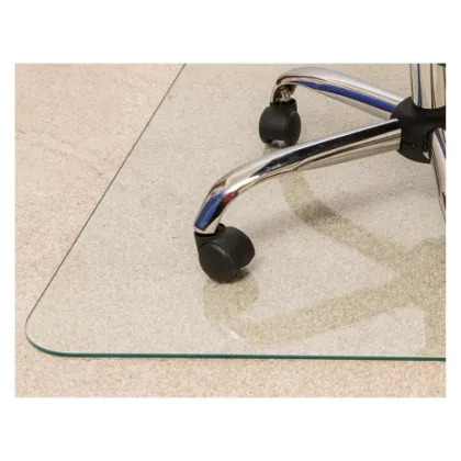 Customized Glass Office Chair Mat for Carpet