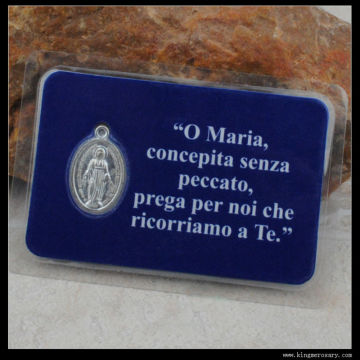 Catholic Prayer card with Miraculous Medal