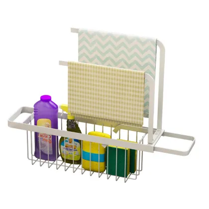 Drain Rack Storage Sink Organizer Rack Kitchen Soap Sponge Brush Holder Shelf Sink Storage Basket Home Accessories