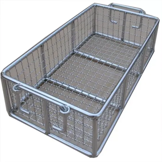 304 Stainless Steel Storage Mesh Basket for Industrial Instrument Cleaning and Disinfection