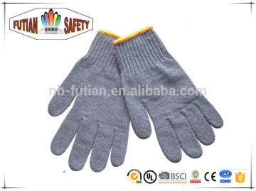 FTSAFETY High Quality 7 Gauge Grey Cotton-polyester String Knitted Working Gloves