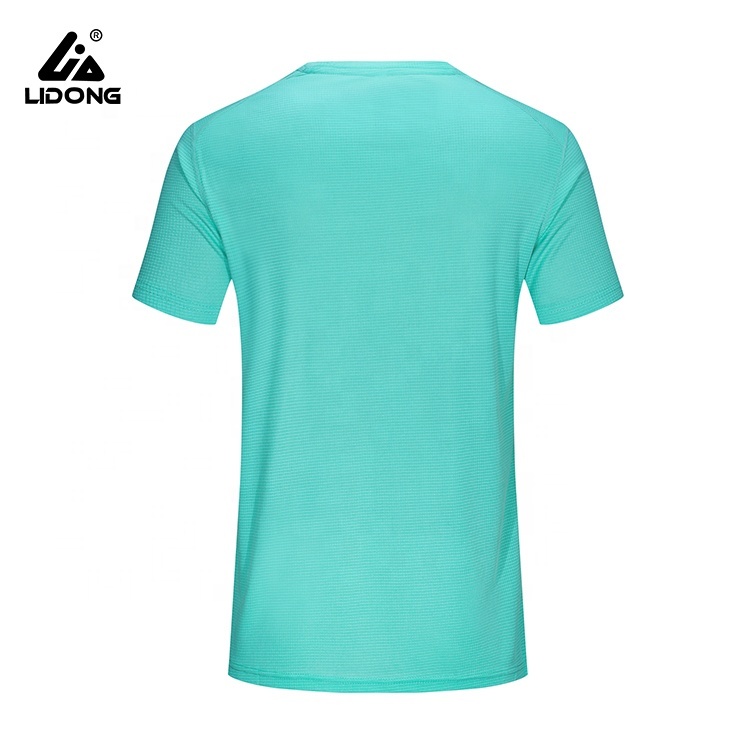 Plain Light Blue Polyester Gym Man Tshirt Wholesale