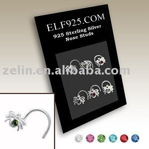 spider crystal nose ring