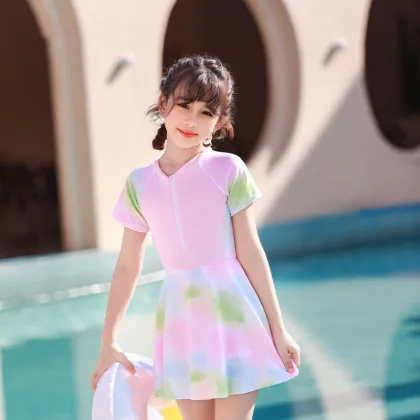 2024 Summer Girls' Swimsuits: Cute, Quick-Dry, Sports-Conservative, Sun Protection, Beach Wear
