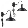 Black Goose Neck Wall Lights Fixture