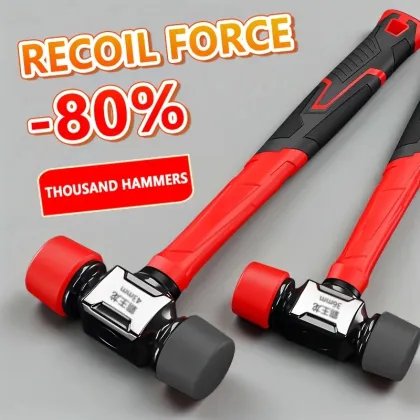 Red and black industrial hammer