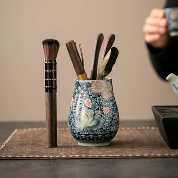 Keramik Retro Ru Ware Flower Set - Sechs -Punkt -Kung -Fu -Tee -Werkzeuge