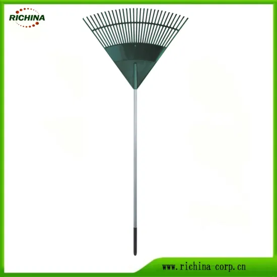 Plastic Leaf Rake with Long Steel Handle