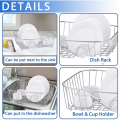 kitchen chrome plated metal dish drying rack