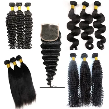 Wholesale Unprocessed Brazilian Human Hair Deep Wave Straight Virgin Hair Bundles With Closure