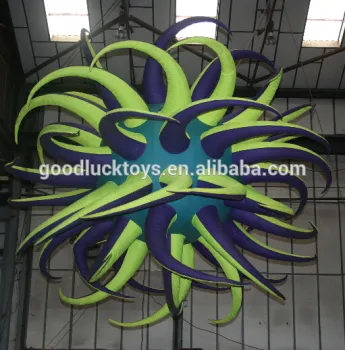 Christmas hanging decoration inflatable led swirly ball for ceiling decorative