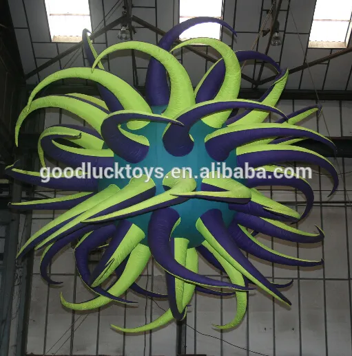 Christmas hanging decoration inflatable led swirly ball for ceiling decorative