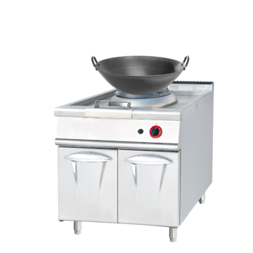 Stainless Steel Industrial Wok Cooker Range with Gas Burners for Restaurants