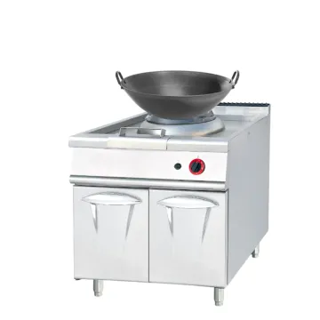 Stainless Steel Industrial Wok Cooker Range with Gas Burners for Restaurants
