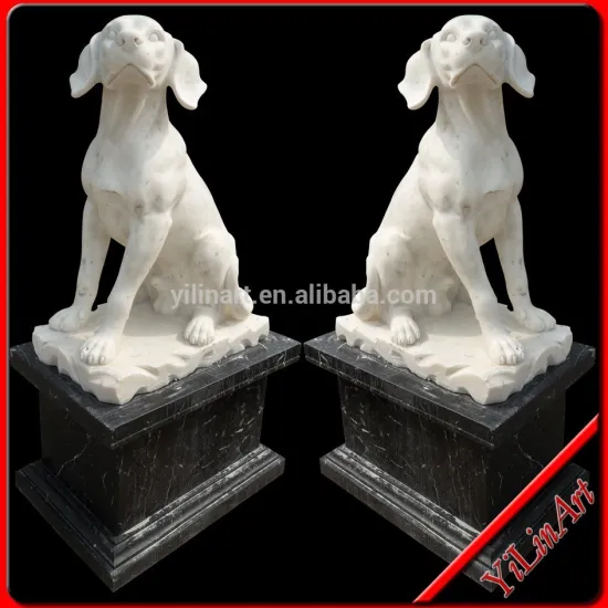 Garden White Marble Fu Dogs Statues
