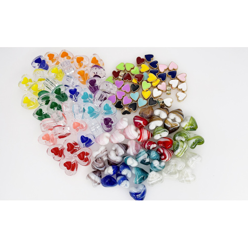 Kit de perles de métal coeur pour la fabrication de bijoux