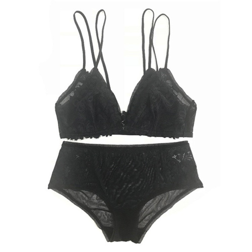 set di bralette in pizzo con chiusura frontale senza fili